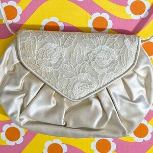 Vintage Stuart Weitzman Purse | Silky Floral Embroidered Handbag
